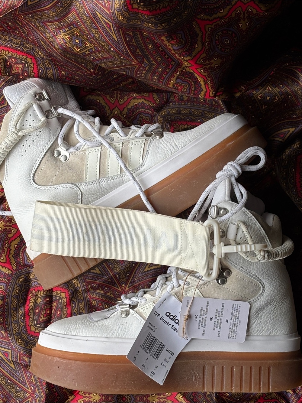 adidas Ivy Park White High-Top Sneakers with Gum Sole